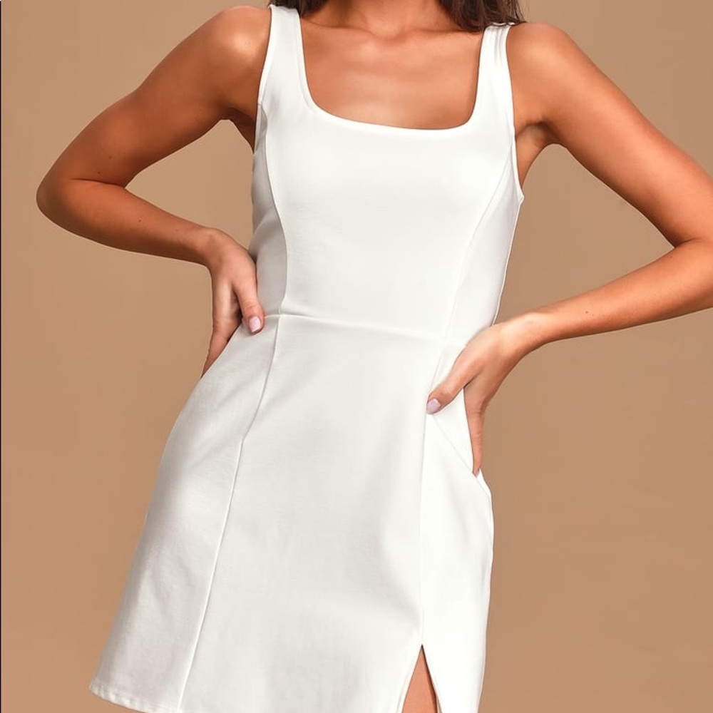 Lulu’s Always Admired White Sleeveless Mini Dress